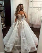 Load image into Gallery viewer, Sweetheart Long Wedding Dresses Bridal Gown with Appliques