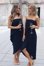 Load image into Gallery viewer, Strapless Navy Blue Bridesmaid dresses under 100