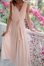 Load image into Gallery viewer, V Neck V Back Peach Pink Bridesmaid Dresses under 100