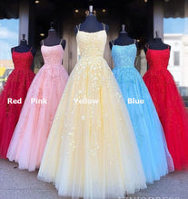 Laden Sie das Bild in den Galerie-Viewer, Double Tulle Long Prom Dresses with Appliques
