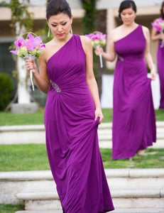 One Shoulder Purple Bridesmaid Dresses under 100