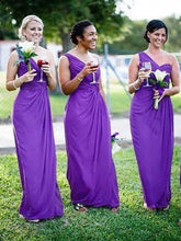 Laden Sie das Bild in den Galerie-Viewer, One Shoulder Purple Bridesmaid Dresses under 100 MK5