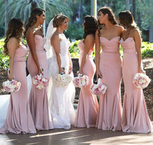 Load image into Gallery viewer, Sweetheart Long Pink Bridesmaid Dresses under 100