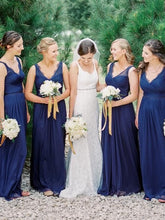 Load image into Gallery viewer, V Neck Long Bridesmaid Dresses FG8