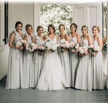 Load image into Gallery viewer, One Shoulder Grey Bridesmaid Dresses for Wedding Under 100