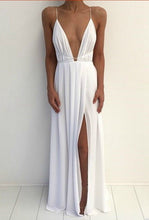 Load image into Gallery viewer, White Split Prom Dresses under 100 GH8