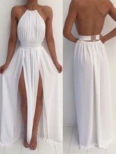 Charger l&#39;image dans la galerie, White Backless Prom Dresses under 100