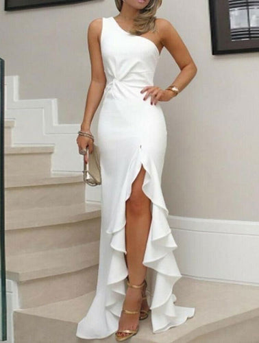 One Shoulder Split Prom Dresses under 100