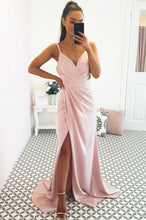 Charger l&#39;image dans la galerie, Spaghetti Straps Split Side Prom Dresses Long under 100