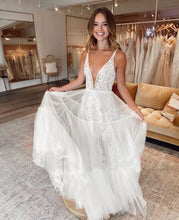 Load image into Gallery viewer, Deep V Neck Wedding Dresses Bridal Gown