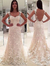 Laden Sie das Bild in den Galerie-Viewer, Straps Lace Wedding Dresses Bridal Gown