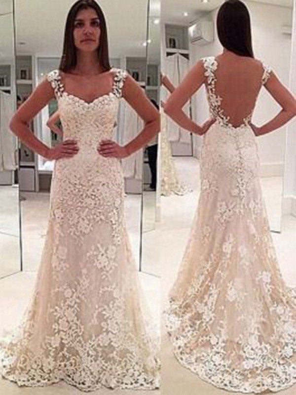 Straps Lace Wedding Dresses Bridal Gown