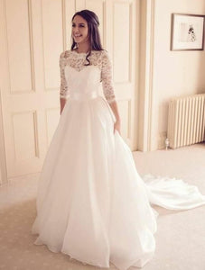 Vintage Wedding Dresses Bridal Gowns with Half Sleeves