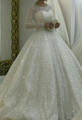 Sparkly Long Sleeves Long Wedding Dresses Prom Dresses Evening Dresses