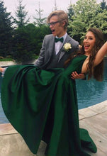 画像をギャラリービューアに読み込む, Elegant Green Spaghetti Straps Long Prom Dresses for Women