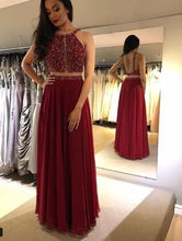 Load image into Gallery viewer, Chiffon Long Prom Dresses with Rhinestones