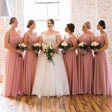 Load image into Gallery viewer, V Neck Bush Bridesmaid Dresses under 100