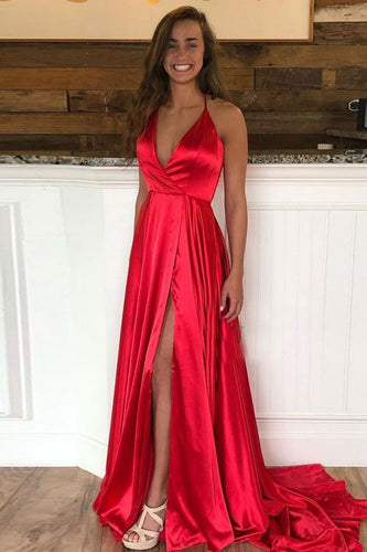 Halter Slit Side Long Prom Dresses Under 100