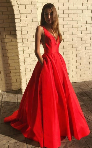 V Neck Prom Dresses Under 100 with Pockets