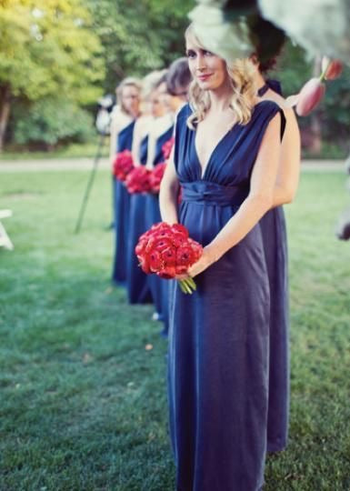 Elegant Deep V Neck Bridesmaid Dresses for Wedding Party