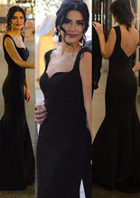 Load image into Gallery viewer, Black Mermaid Prom Dresses Long Evening Gown