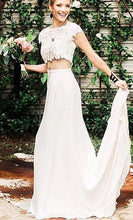 Load image into Gallery viewer, Charming Two Piece Wedding Dresses Top with Lace Appliques