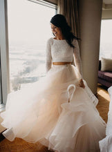 Load image into Gallery viewer, Two Piece Wedding Dresses Bridal Gown Sparkly Top