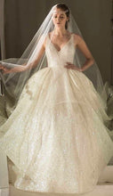 Load image into Gallery viewer, Sparkly V Neck Wedding Dresses Bridal Gown