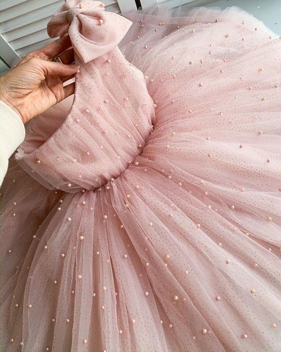 One Shoulder Pink Flower Girl Dresses Pageant Gown Birthday Dress