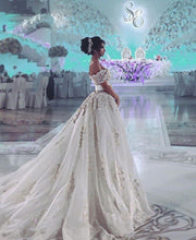 Load image into Gallery viewer, Off the Shoulder Wedding Dresses Bridal Gown with Appliques Beaded