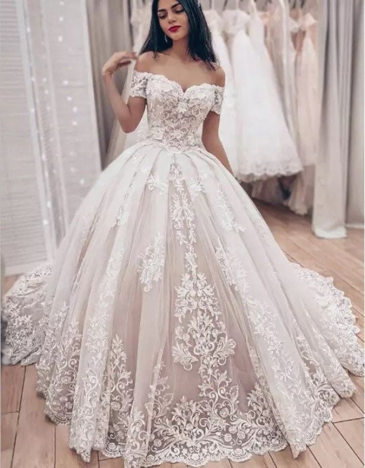 Wedding Dresses Bridal Gown with Appliques Off the Shoulder