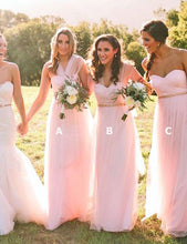 Load image into Gallery viewer, Elegant Pink Bridesmaid Dresses for Wedding with Sash