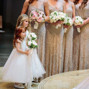 Spaghetti Straps Long Bridesmaid Dresses for Wedding