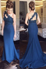 Load image into Gallery viewer, One Shoulder Mermaid Prom Dresses with Sleeves