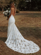 Carica l&#39;immagine nel visualizzatore di Gallery, Spaghetti Straps Mermaid Lace Wedding Dresses Bridal Gown