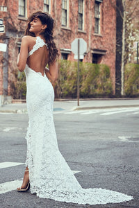 Charming Lace Backless Wedding Dresses Bridal Gown