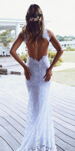 Load image into Gallery viewer, High Neck Lace Slit Front Wedding Dresses Bridal Gown