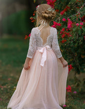 Load image into Gallery viewer, Pale Pink Flower Girl Dresses with Rhinestones