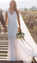 Load image into Gallery viewer, V Neck Lace Wedding Dresses Bridal Gown