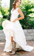 Load image into Gallery viewer, V Neck Lace Wedding Dresses Bridal Gown