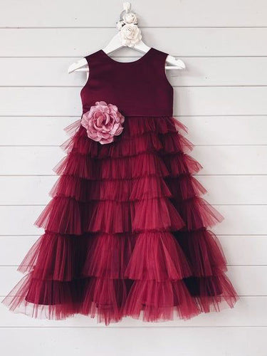 Flower Girl Dresses with Handmade Flower for kid