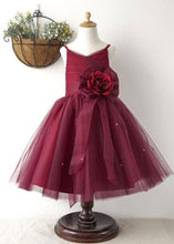 Load image into Gallery viewer, Ankle Length Flower Girl Dresses with Handmade Flower