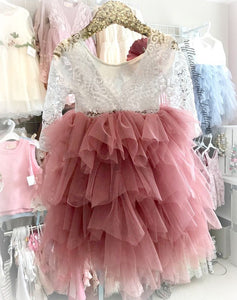 Coral Flower Girl Dresses with Handmade Flower