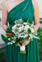 Load image into Gallery viewer, One Shoulder Green Long Bridesmaid Dresses Under 100