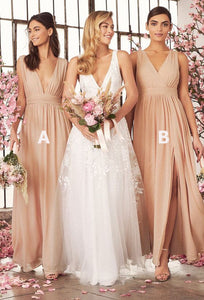 V Neck Floor Length Bridesmaid Dresses Under 100