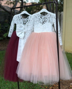 Floor Length Flower Girl Dresses with Bowknot