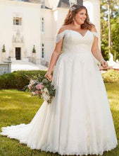 Load image into Gallery viewer, Off the Shoulder Plus Size Wedding Dresses Bridal Gown with Lace