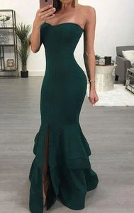 Prom Dresses Slit Mermaid Floor Length