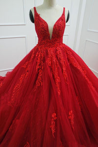 V Neck Prom Dresses Birthday Dresses Princess Gown