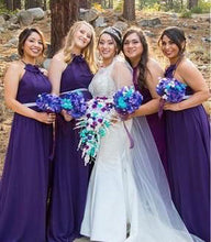 Load image into Gallery viewer, Halter Long Bridesmaid Dresses under 100 LO008